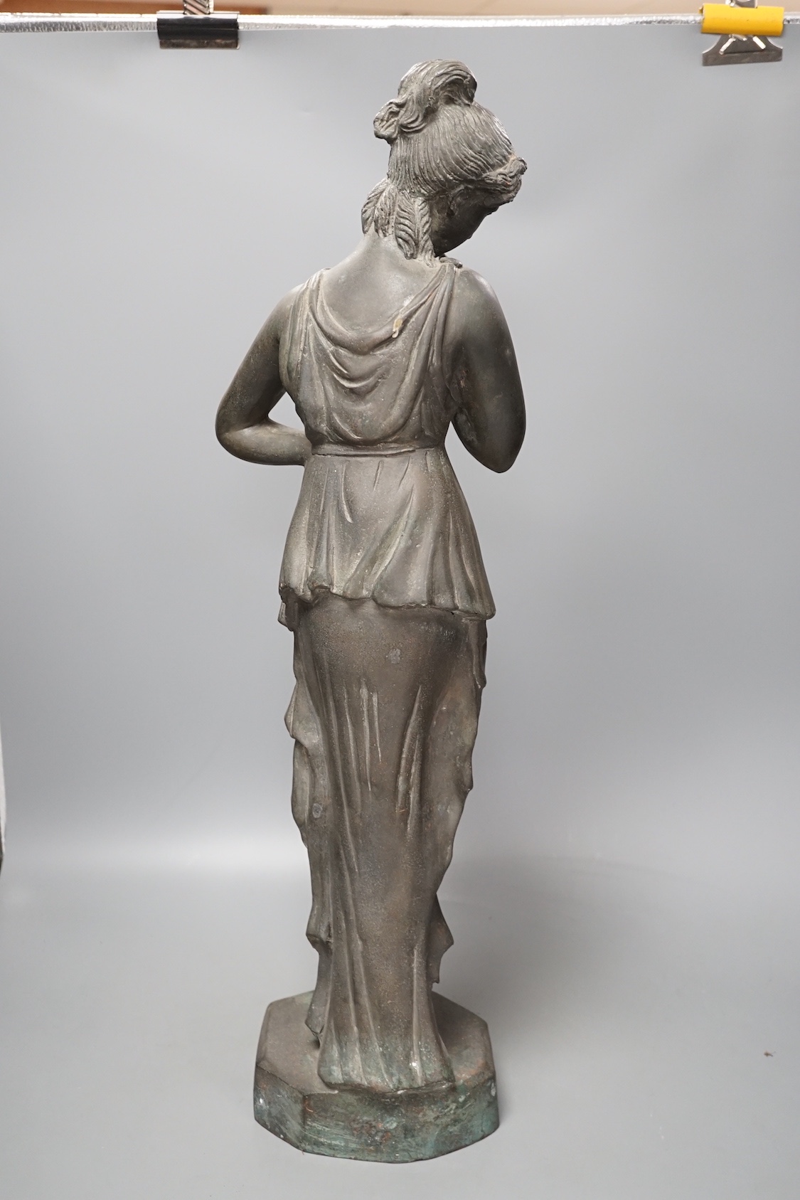 After the antique, bronze female figure, 63cm